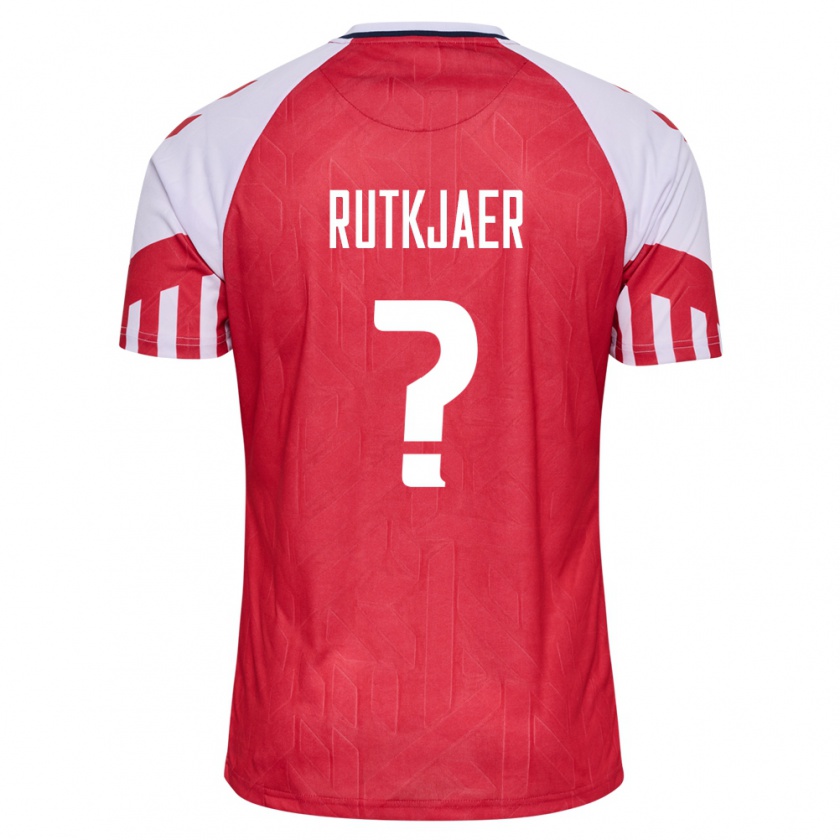 Kandiny Herren Dänische Villads Rutkjaer #0 Rot Heimtrikot Trikot 24-26 T-Shirt