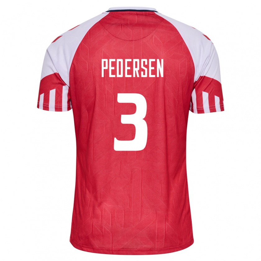 Kandiny Herren Dänische Stine Ballisager Pedersen #3 Rot Heimtrikot Trikot 24-26 T-Shirt