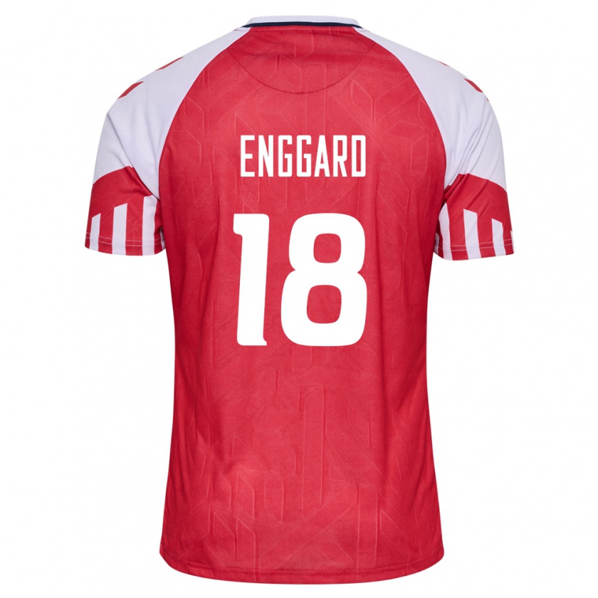 Kandiny Herren Dänische Mads Enggard #18 Rot Heimtrikot Trikot 24-26 T-Shirt