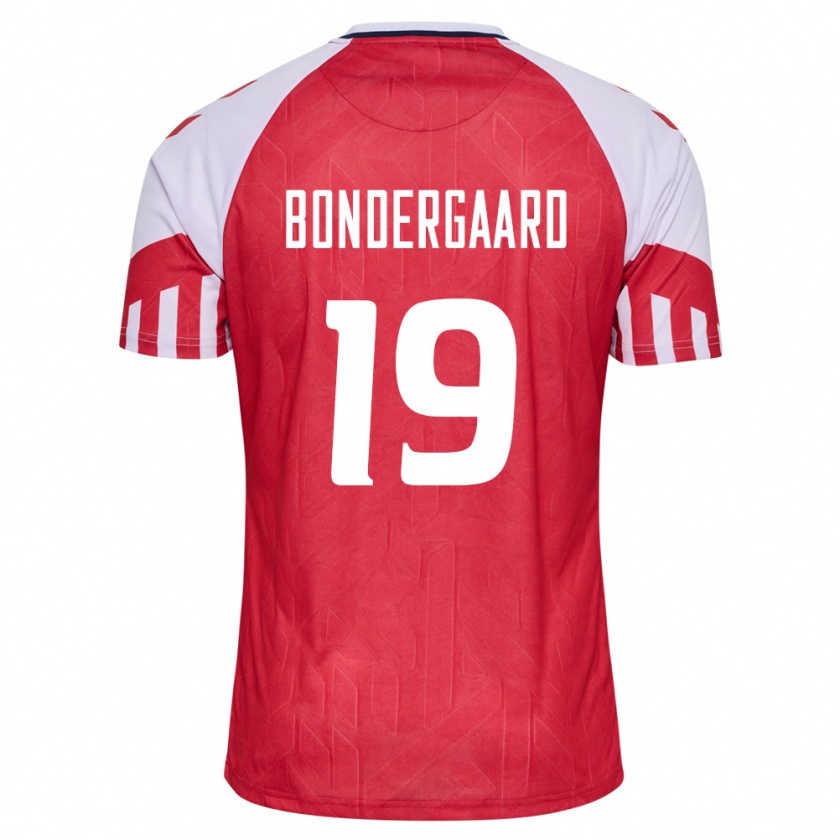 Kandiny Herren Dänische Asbjorn Bondergaard #19 Rot Heimtrikot Trikot 24-26 T-Shirt