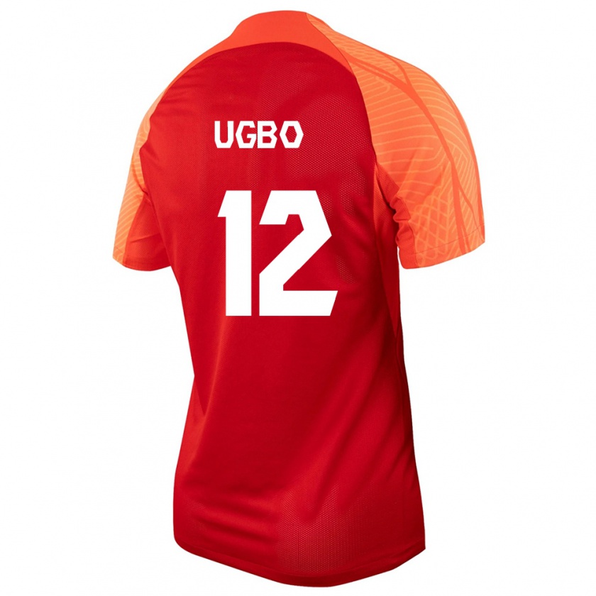 Kandiny Herren Kanadische Iké Ugbo #12 Orangefarben Heimtrikot Trikot 24-26 T-Shirt