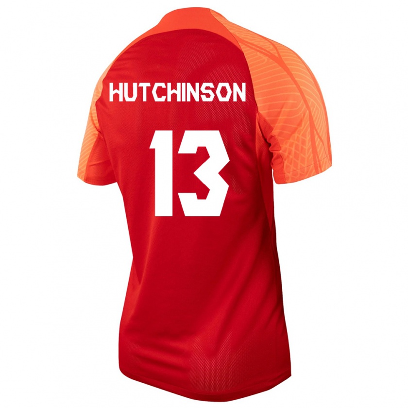 Kandiny Herren Kanadische Atiba Hutchinson #13 Orangefarben Heimtrikot Trikot 24-26 T-Shirt