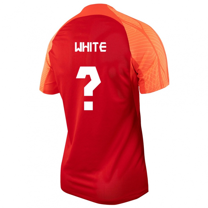 Kandiny Herren Kanadische Eric White #0 Orangefarben Heimtrikot Trikot 24-26 T-Shirt
