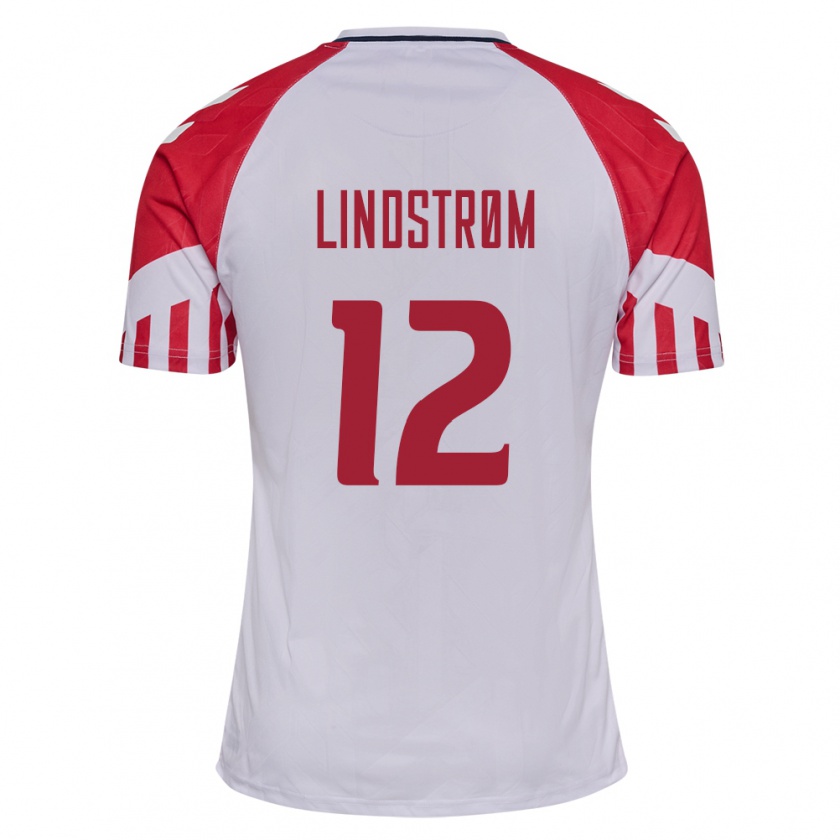 Kandiny Herren Dänische Jesper Lindstrøm #12 Weiß Auswärtstrikot Trikot 24-26 T-Shirt