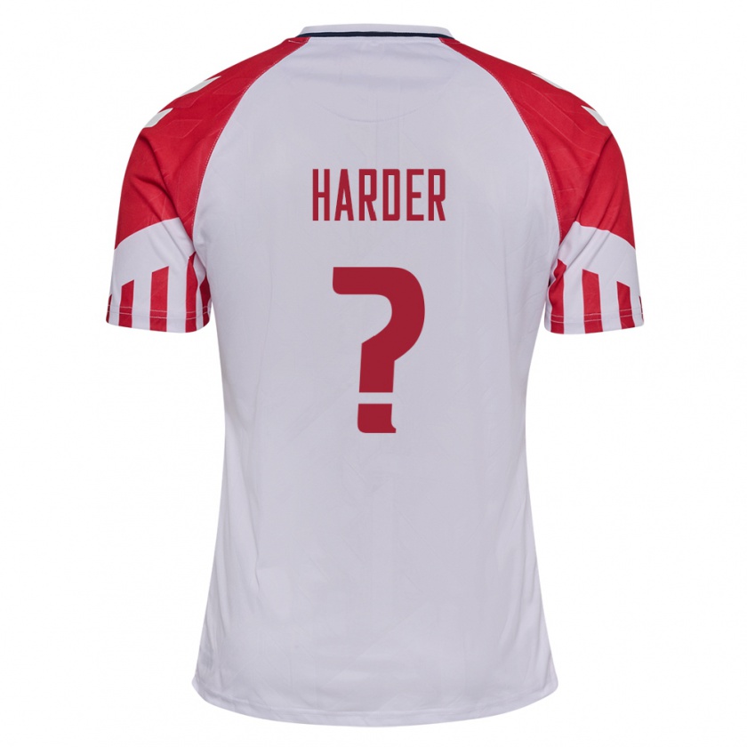 Kandiny Herren Dänische Conrad Harder #0 Weiß Auswärtstrikot Trikot 24-26 T-Shirt