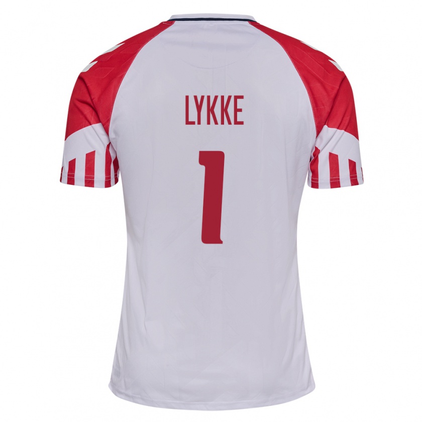 Kandiny Herren Dänische William Lykke #1 Weiß Auswärtstrikot Trikot 24-26 T-Shirt