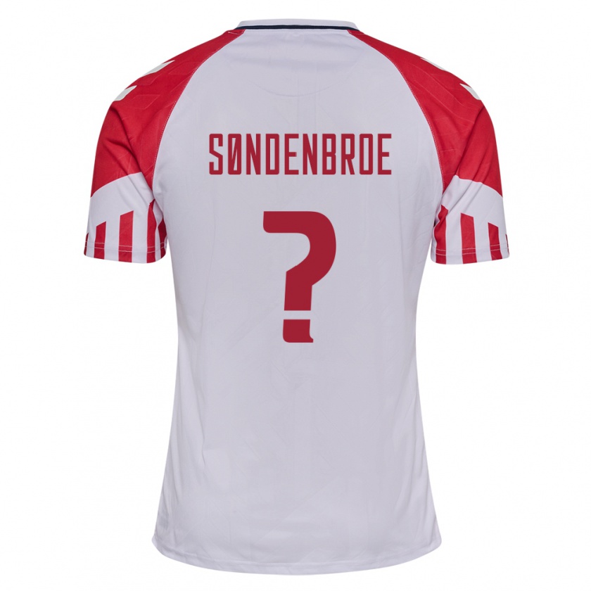 Kandiny Herren Dänische Andreas Søndenbroe #0 Weiß Auswärtstrikot Trikot 24-26 T-Shirt