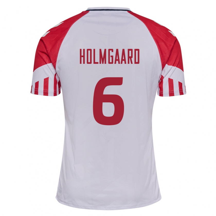 Kandiny Herren Dänische Karen Holmgaard #6 Weiß Auswärtstrikot Trikot 24-26 T-Shirt