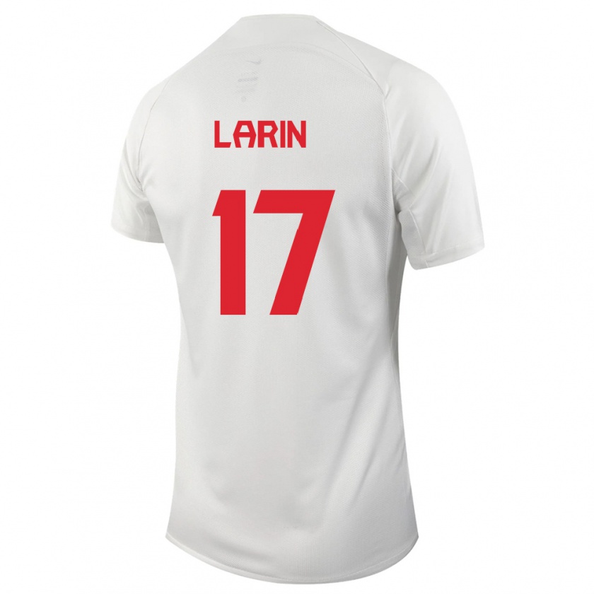 Kandiny Herren Kanadische Cyle Larin #17 Weiß Auswärtstrikot Trikot 24-26 T-Shirt