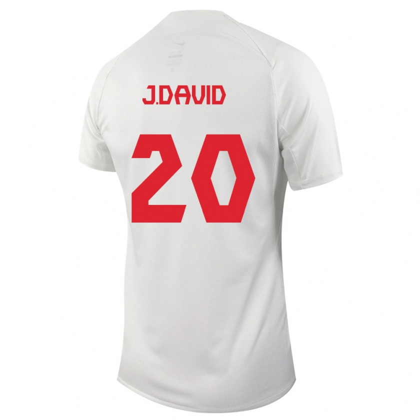 Kandiny Herren Kanadische Jonathan David #20 Weiß Auswärtstrikot Trikot 24-26 T-Shirt