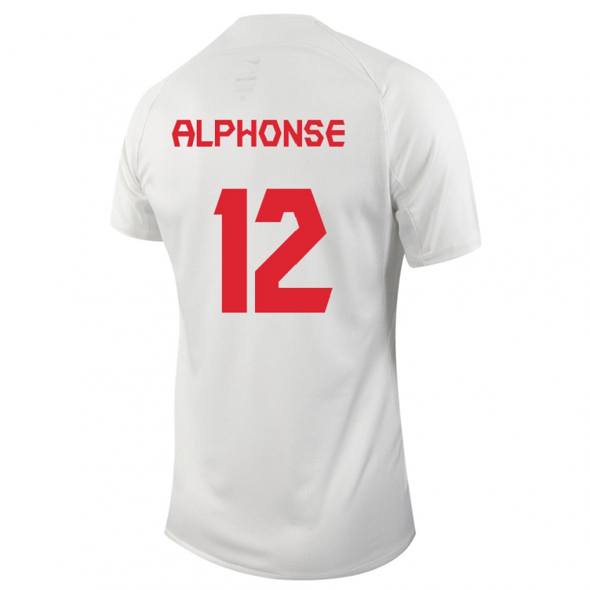Kandiny Herren Kanadische Jefferson Alphonse #12 Weiß Auswärtstrikot Trikot 24-26 T-Shirt