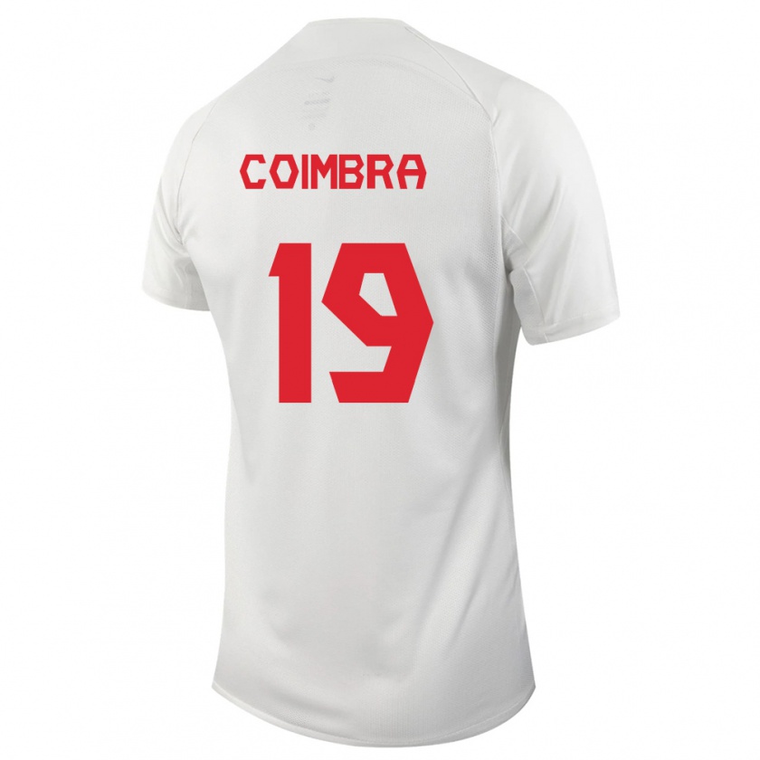 Kandiny Herren Kanadische Tiago Coimbra #19 Weiß Auswärtstrikot Trikot 24-26 T-Shirt