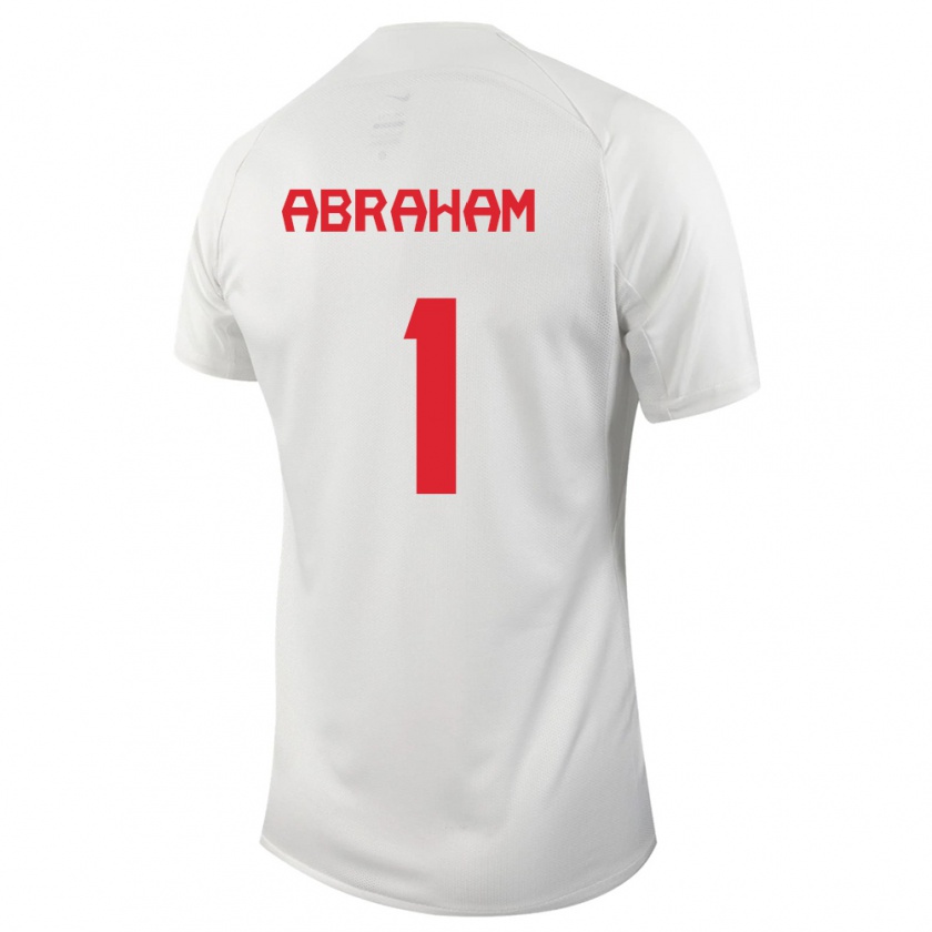 Kandiny Herren Kanadische Nathaniel Abraham #1 Weiß Auswärtstrikot Trikot 24-26 T-Shirt
