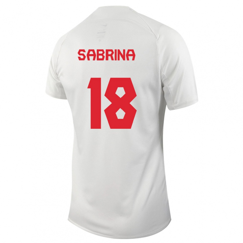 Kandiny Herren Kanadische Sabrina D'angelo #18 Weiß Auswärtstrikot Trikot 24-26 T-Shirt
