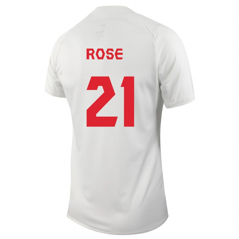 Kandiny Herren Kanadische Jade Rose #21 Weiß Auswärtstrikot Trikot 24-26 T-Shirt
