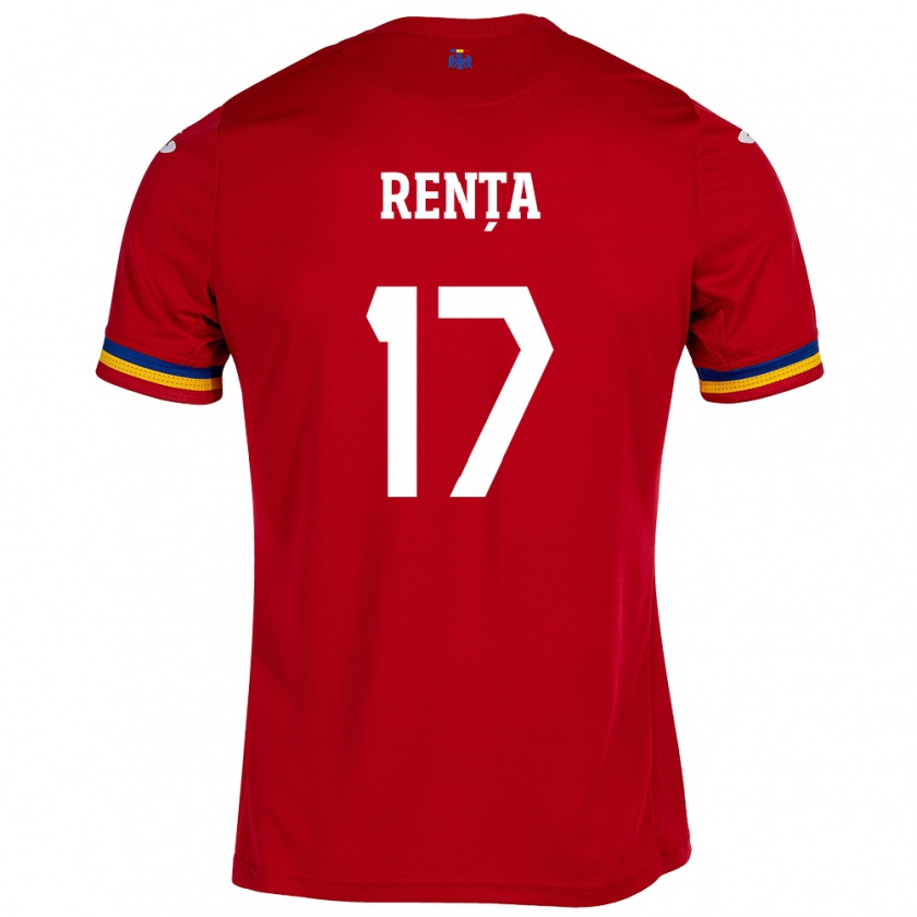Kandiny Herren Rumänische Denis Rența #17 Rot Auswärtstrikot Trikot 24-26 T-Shirt