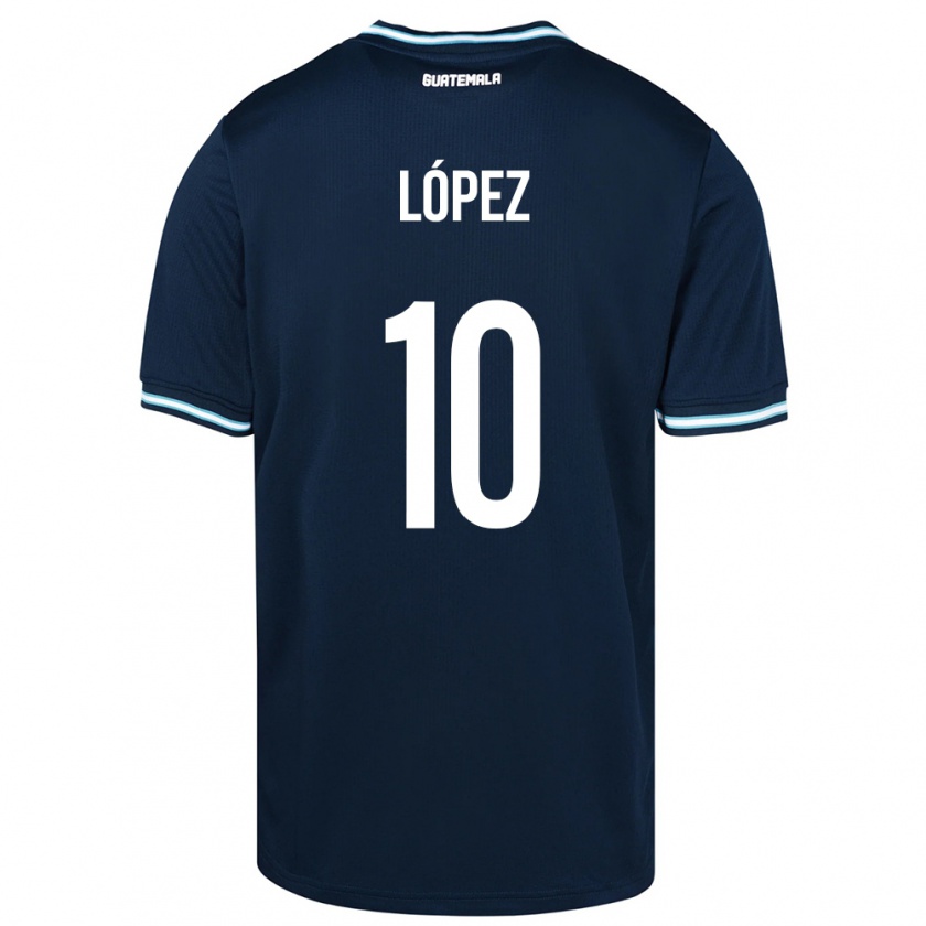 Kandiny Herren Guatemala Antonio López #10 Blau Auswärtstrikot Trikot 24-26 T-Shirt