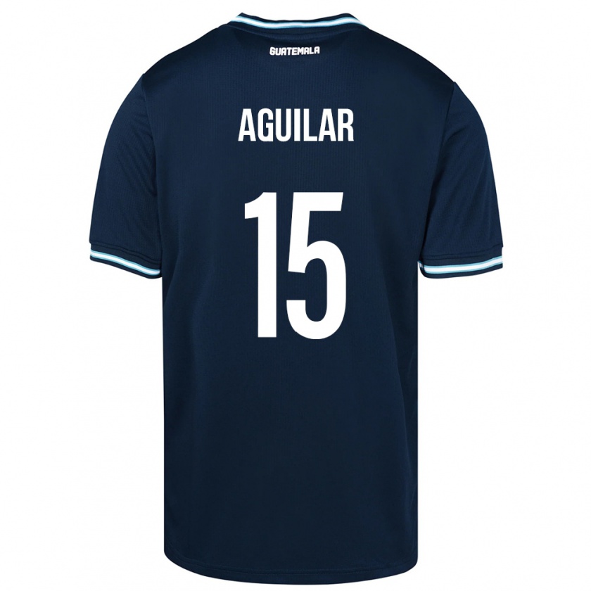 Kandiny Herren Guatemala Carlos Aguilar #15 Blau Auswärtstrikot Trikot 24-26 T-Shirt