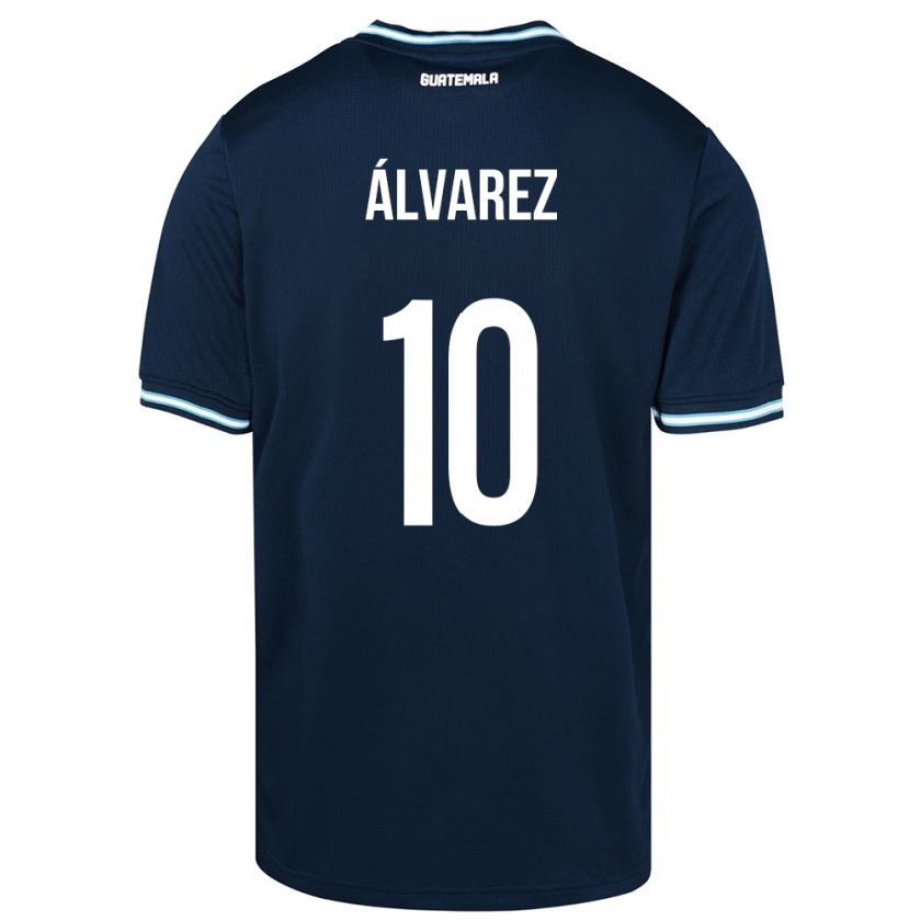 Kandiny Herren Guatemala Andrea Álvarez #10 Blau Auswärtstrikot Trikot 24-26 T-Shirt