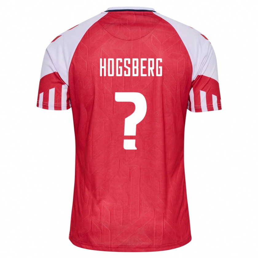 Kandiny Damen Dänische Lucas Högsberg #0 Rot Heimtrikot Trikot 24-26 T-Shirt
