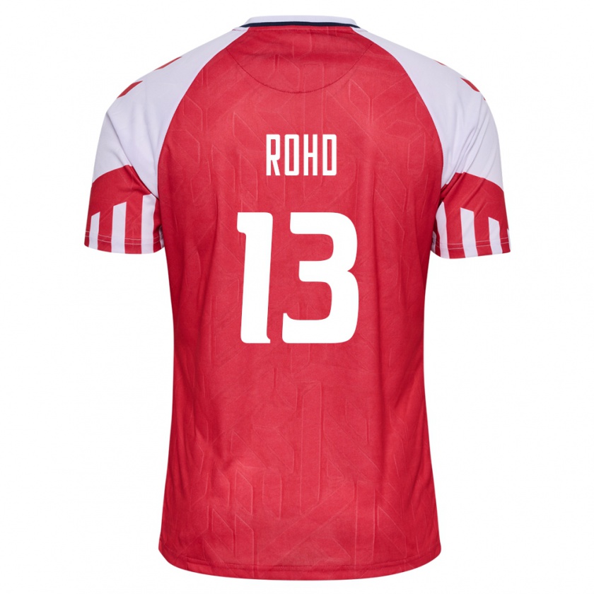 Kandiny Damen Dänische Emil Rohd #13 Rot Heimtrikot Trikot 24-26 T-Shirt