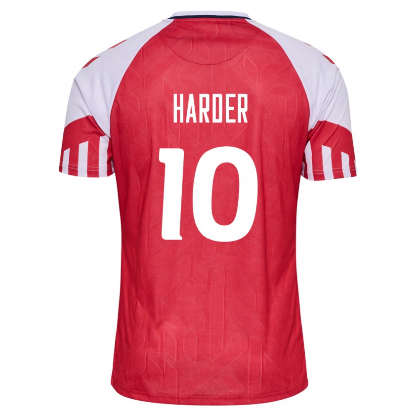 Kandiny Damen Dänische Pernille Harder #10 Rot Heimtrikot Trikot 24-26 T-Shirt