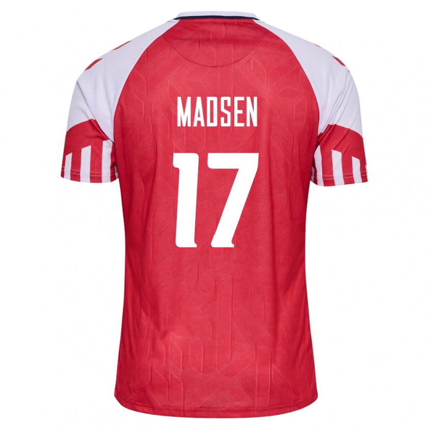 Kandiny Damen Dänische Nicolas Madsen #17 Rot Heimtrikot Trikot 24-26 T-Shirt