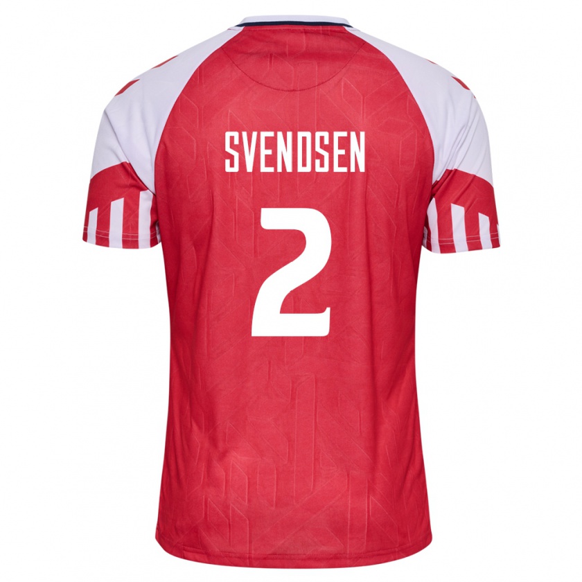 Kandiny Damen Dänische Oliver Svendsen #2 Rot Heimtrikot Trikot 24-26 T-Shirt