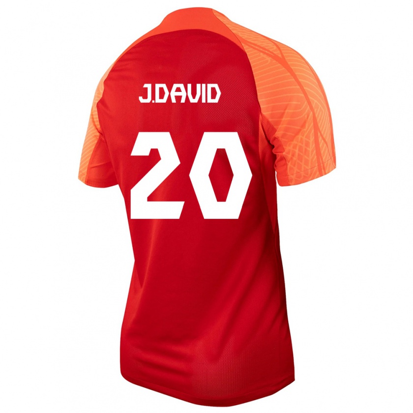 Kandiny Damen Kanadische Jonathan David #20 Orangefarben Heimtrikot Trikot 24-26 T-Shirt
