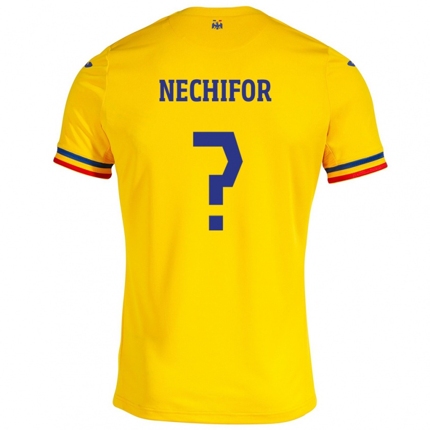 Kandiny Damen Rumänische Dan Nechifor #0 Gelb Heimtrikot Trikot 24-26 T-Shirt