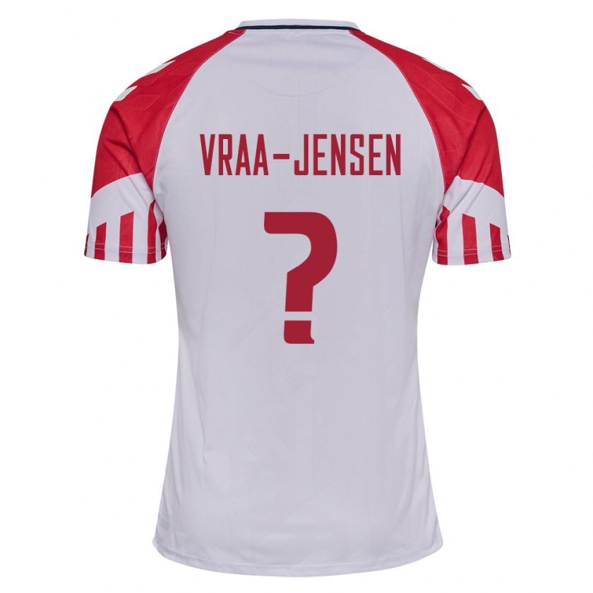 Kandiny Damen Dänische Ludwig Vraa-Jensen #0 Weiß Auswärtstrikot Trikot 24-26 T-Shirt