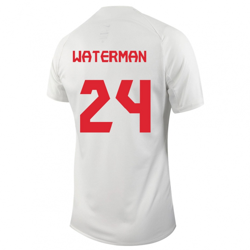 Kandiny Damen Kanadische Joel Waterman #24 Weiß Auswärtstrikot Trikot 24-26 T-Shirt
