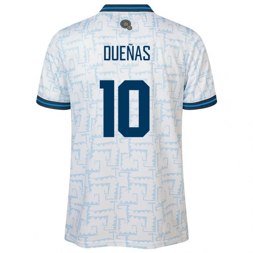 Kandiny Damen El Salvador Enrico Dueñas #10 Weiß Auswärtstrikot Trikot 24-26 T-Shirt