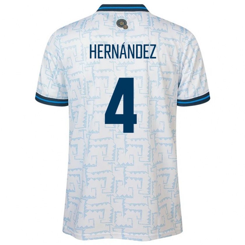 Kandiny Damen El Salvador Elaily Hernández #4 Weiß Auswärtstrikot Trikot 24-26 T-Shirt