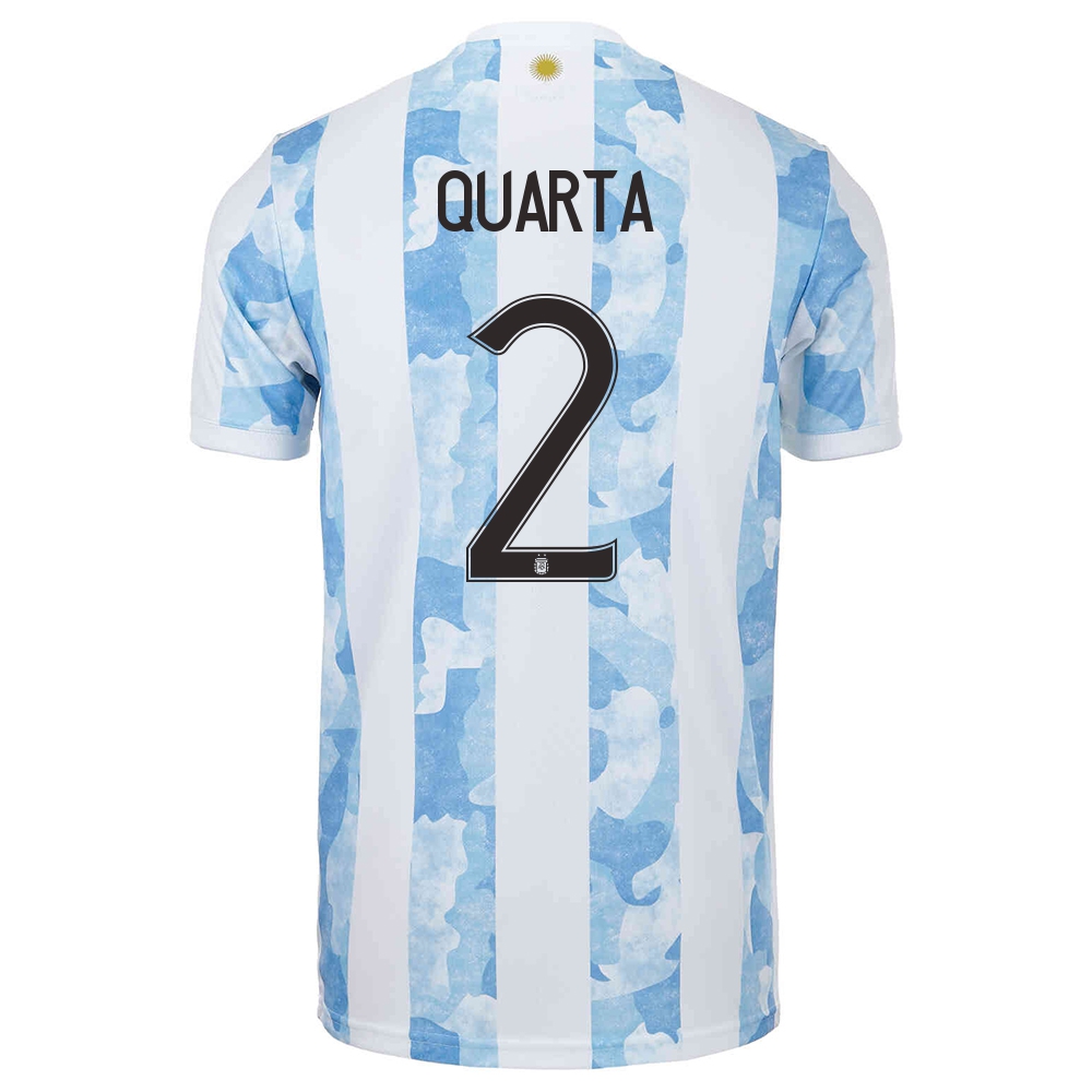 Kinder Argentinische Fussballnationalmannschaft Lucas Martinez Quarta #2 Heimtrikot Blau Weiss 2021 Trikot