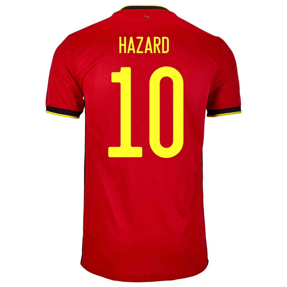 Kinder Belgische Fussballnationalmannschaft Eden Hazard #10 Heimtrikot Rot 2021 Trikot