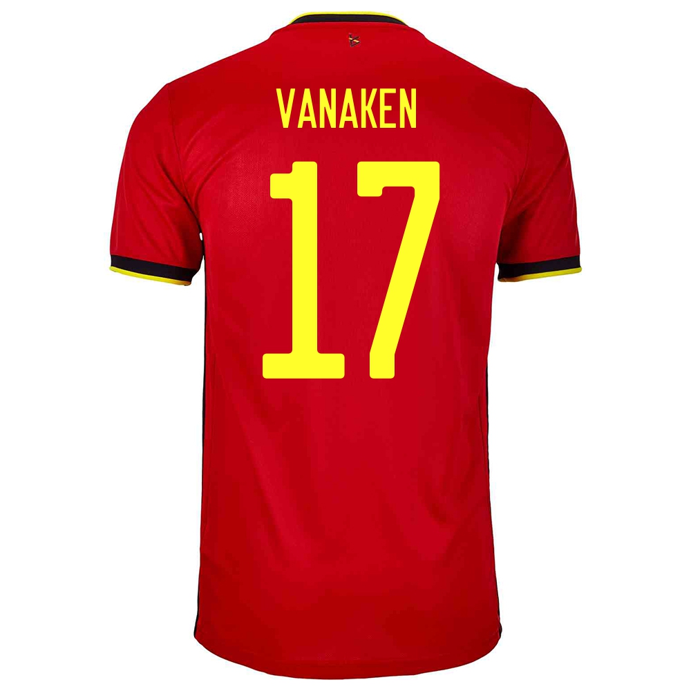 Kinder Belgische Fussballnationalmannschaft Hans Vanaken #17 Heimtrikot Rot 2021 Trikot