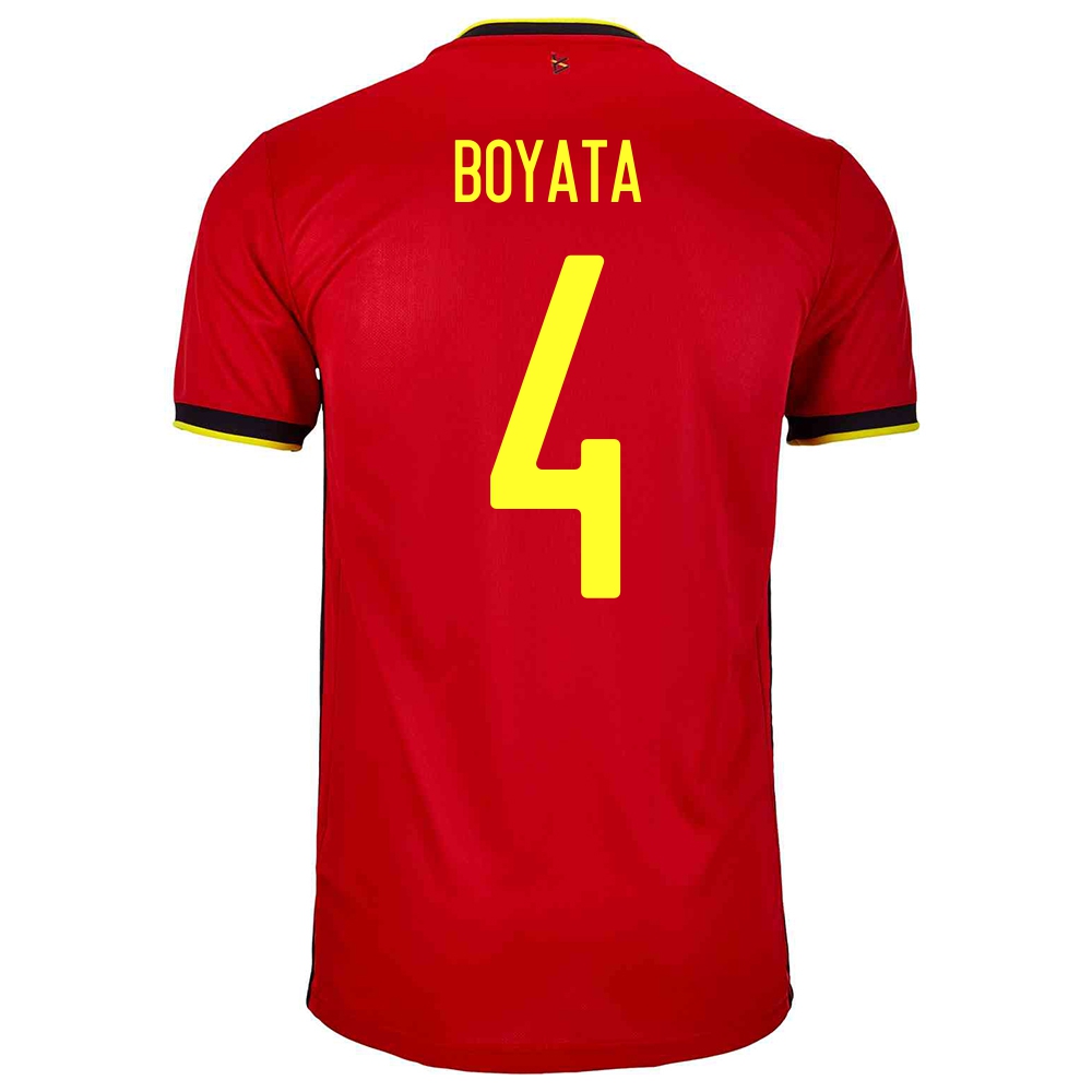Kinder Belgische Fussballnationalmannschaft Dedryck Boyata #4 Heimtrikot Rot 2021 Trikot