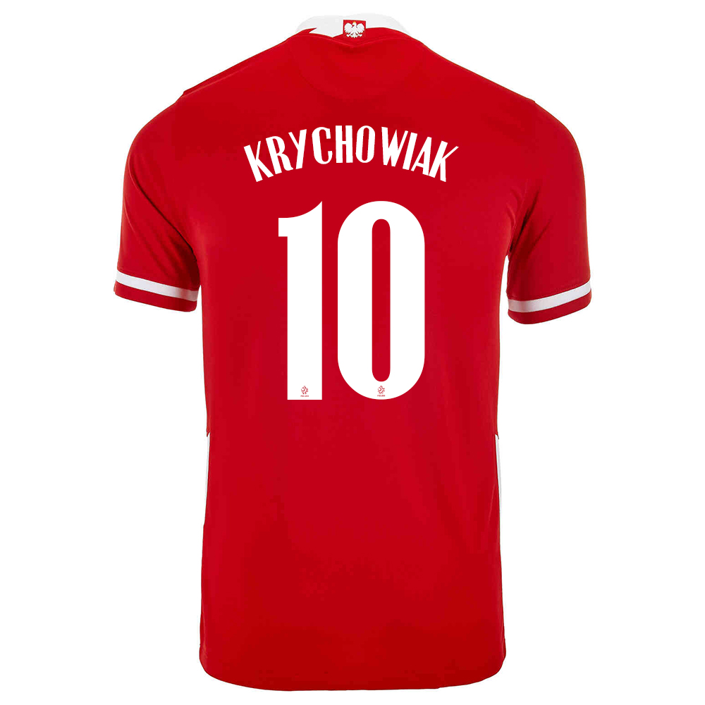 Kinder Polnische Fussballnationalmannschaft Grzegorz Krychowiak #10 Heimtrikot Rot 2021 Trikot