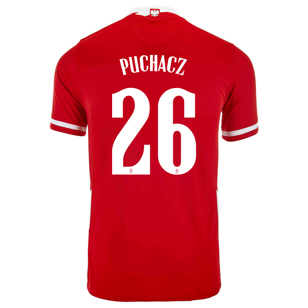 Herren Polnische Fussballnationalmannschaft Tymoteusz Puchacz #26 Heimtrikot Rot 2021 Trikot