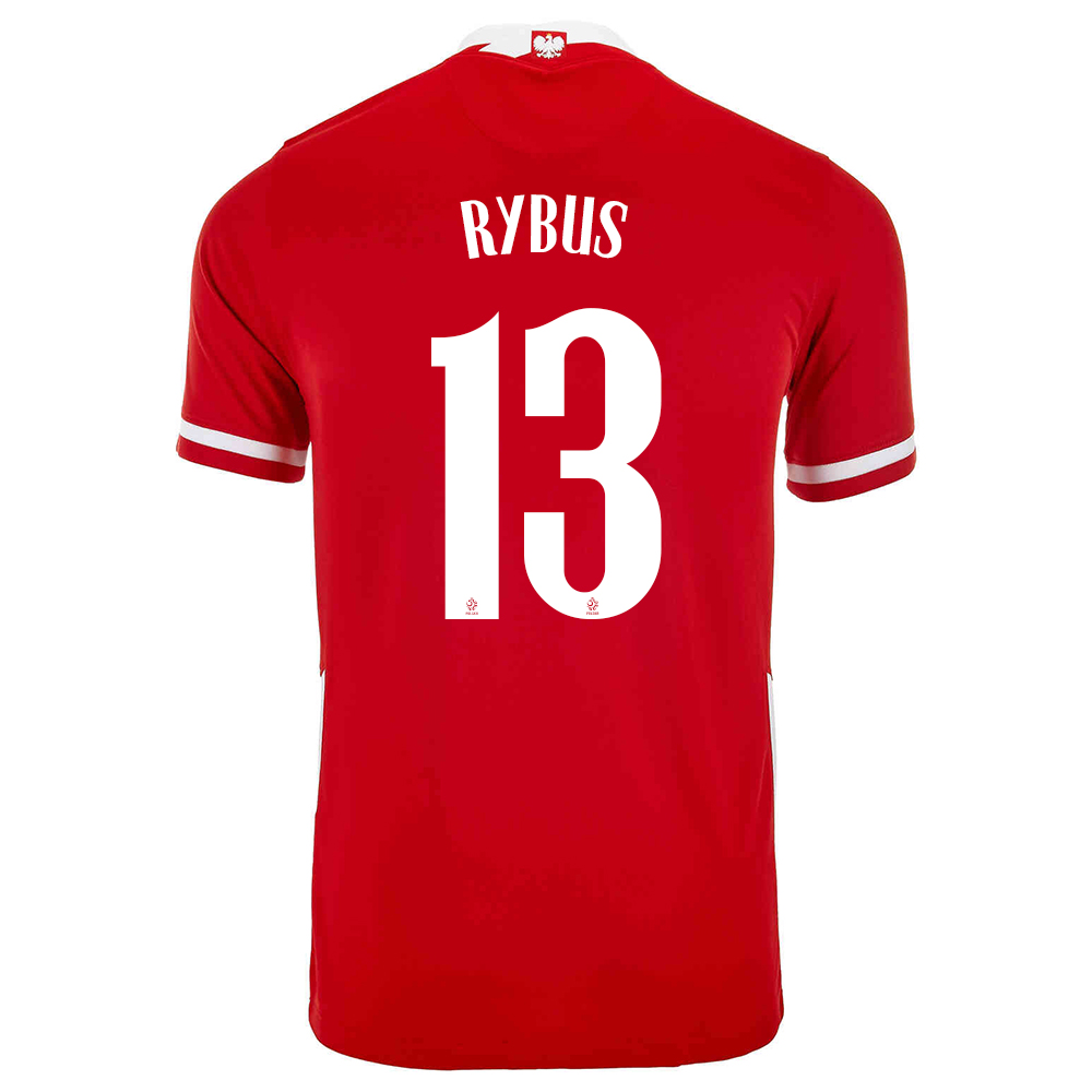 Kinder Polnische Fussballnationalmannschaft Maciej Rybus #13 Heimtrikot Rot 2021 Trikot