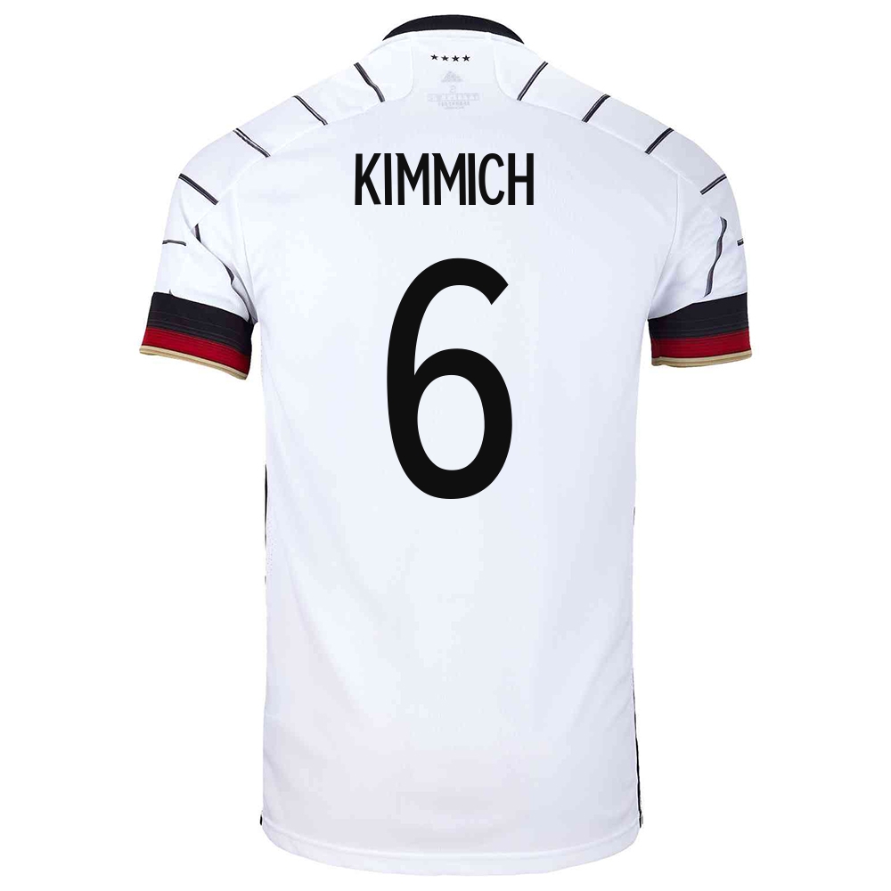Kinder Deutsche Fussballnationalmannschaft Joshua Kimmich #6 Heimtrikot Weiß 2021 Trikot