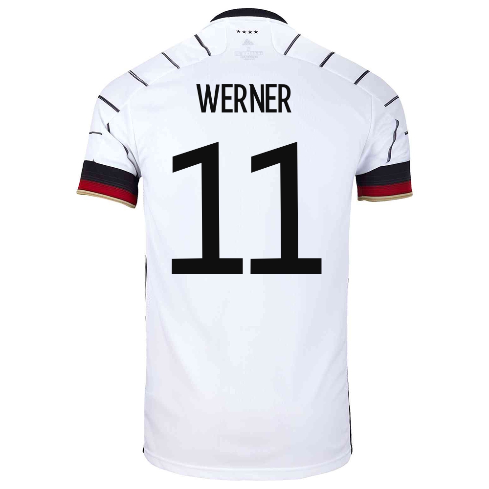 Damen Deutsche Fussballnationalmannschaft Timo Werner #11 Heimtrikot Weiß 2021 Trikot