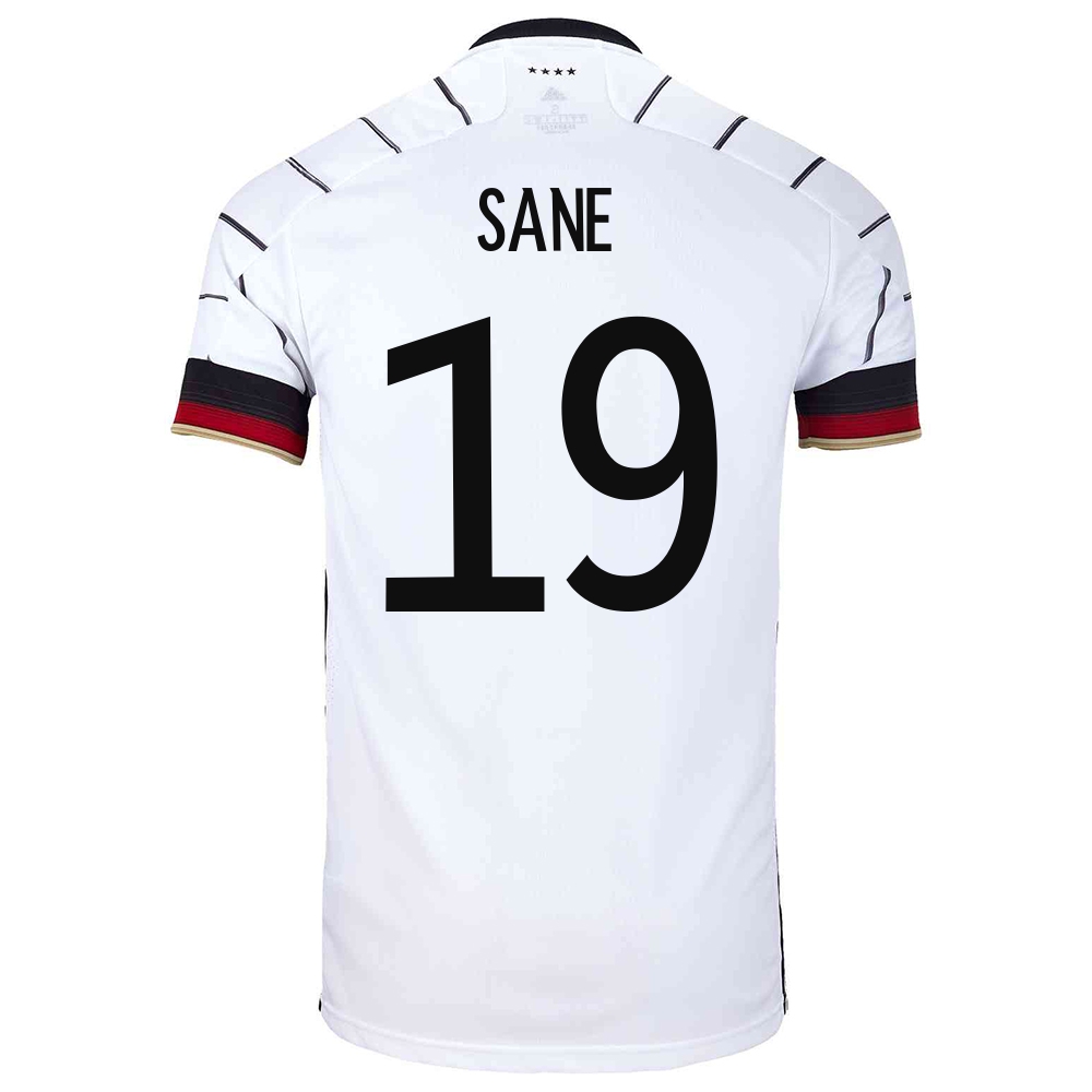 Herren Deutsche Fussballnationalmannschaft Leroy Sane #19 Heimtrikot Weiß 2021 Trikot