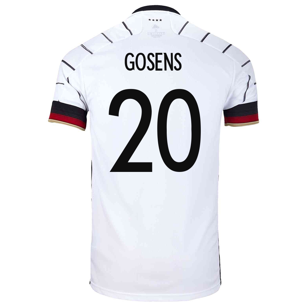 Damen Deutsche Fussballnationalmannschaft Robin Gosens #20 Heimtrikot Weiß 2021 Trikot