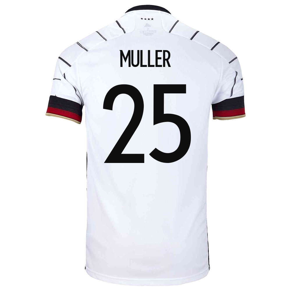 Herren Deutsche Fussballnationalmannschaft Thomas Muller #25 Heimtrikot Weiß 2021 Trikot