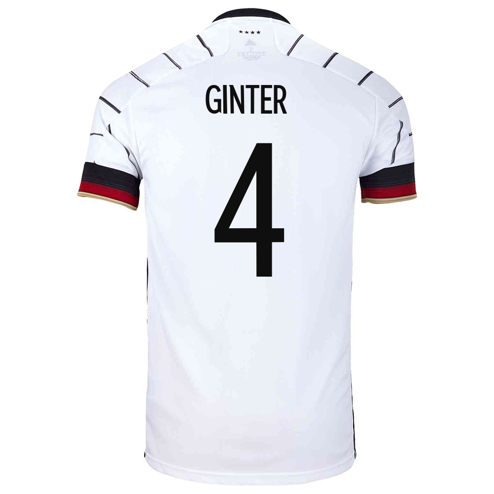 Herren Deutsche Fussballnationalmannschaft Matthias Ginter #4 Heimtrikot Weiß 2021 Trikot