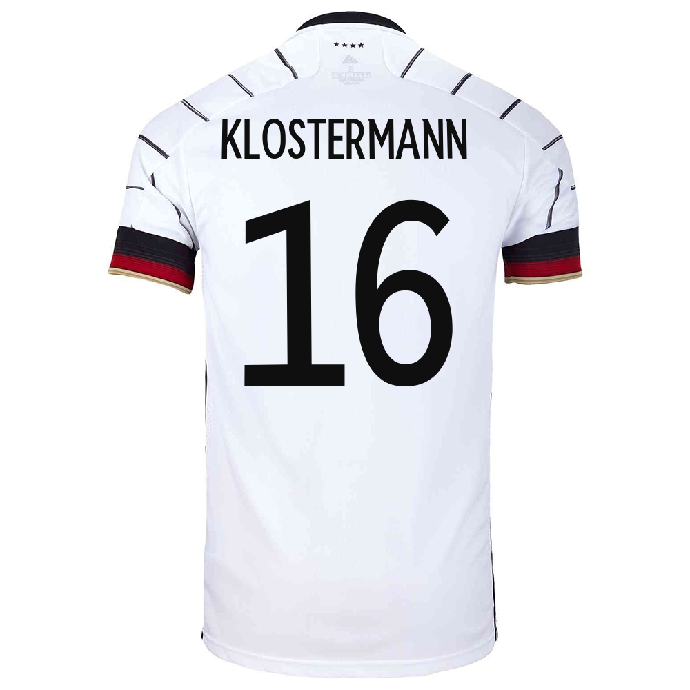 Damen Deutsche Fussballnationalmannschaft Lukas Klostermann #16 Heimtrikot Weiß 2021 Trikot