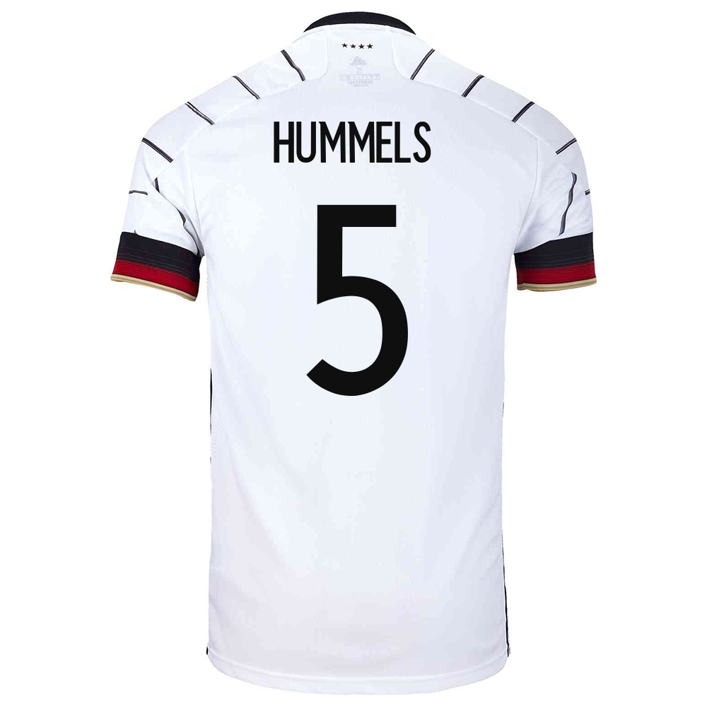 Damen Deutsche Fussballnationalmannschaft Mats Hummels #5 Heimtrikot Weiß 2021 Trikot