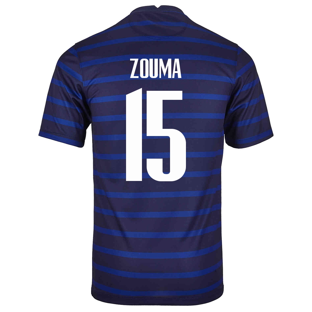 Herren Französische Fussballnationalmannschaft Kurt Zouma #15 Heimtrikot Dunkelblau 2021 Trikot